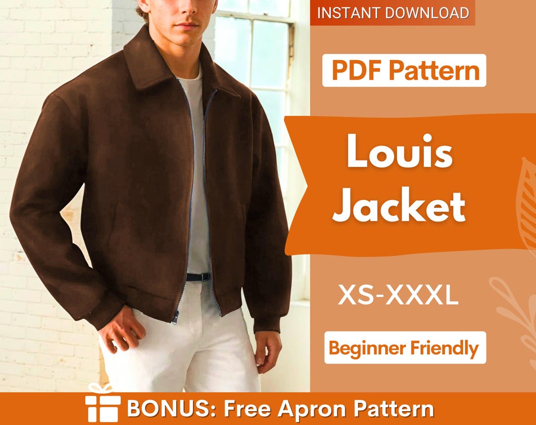 Jacket Sewing Pattern for Men, Jacket Pattern Men, Men Sewing Pattern ...