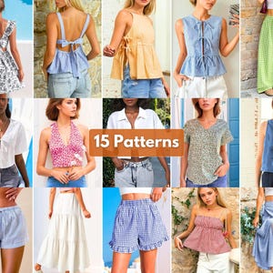 Summer Patterns Bundle | Women Sewing Patterns | Beginner Patterns | Dress Pattern | Pants Sewing Patterns | Skirt Pattern | Shorts Pattern image 3