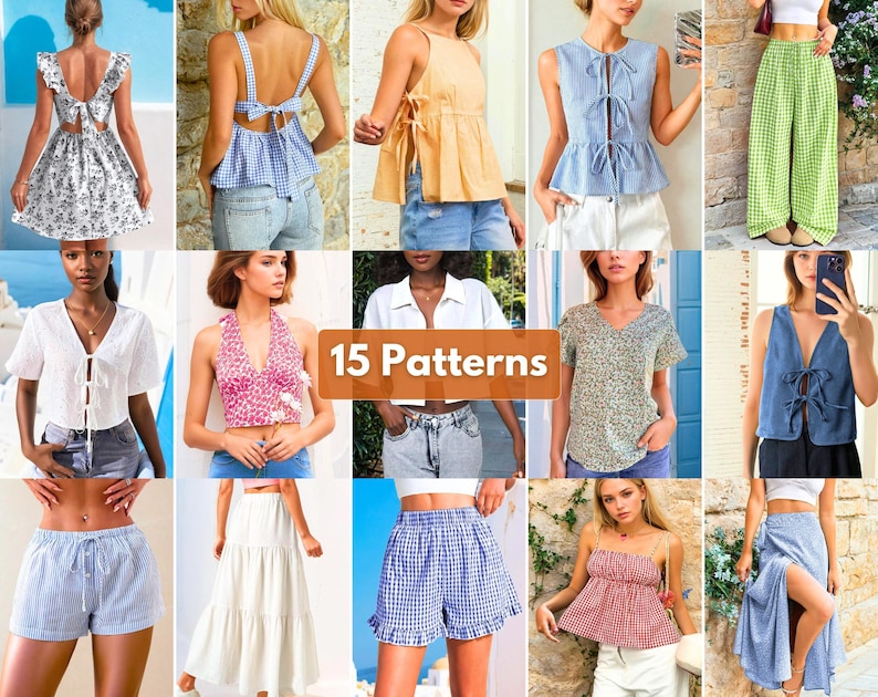 Summer Patterns Bundle | Women Sewing Patterns | Beginner Patterns | Dress Pattern | Pants Sewing Patterns | Skirt Pattern | Shorts Pattern image 3