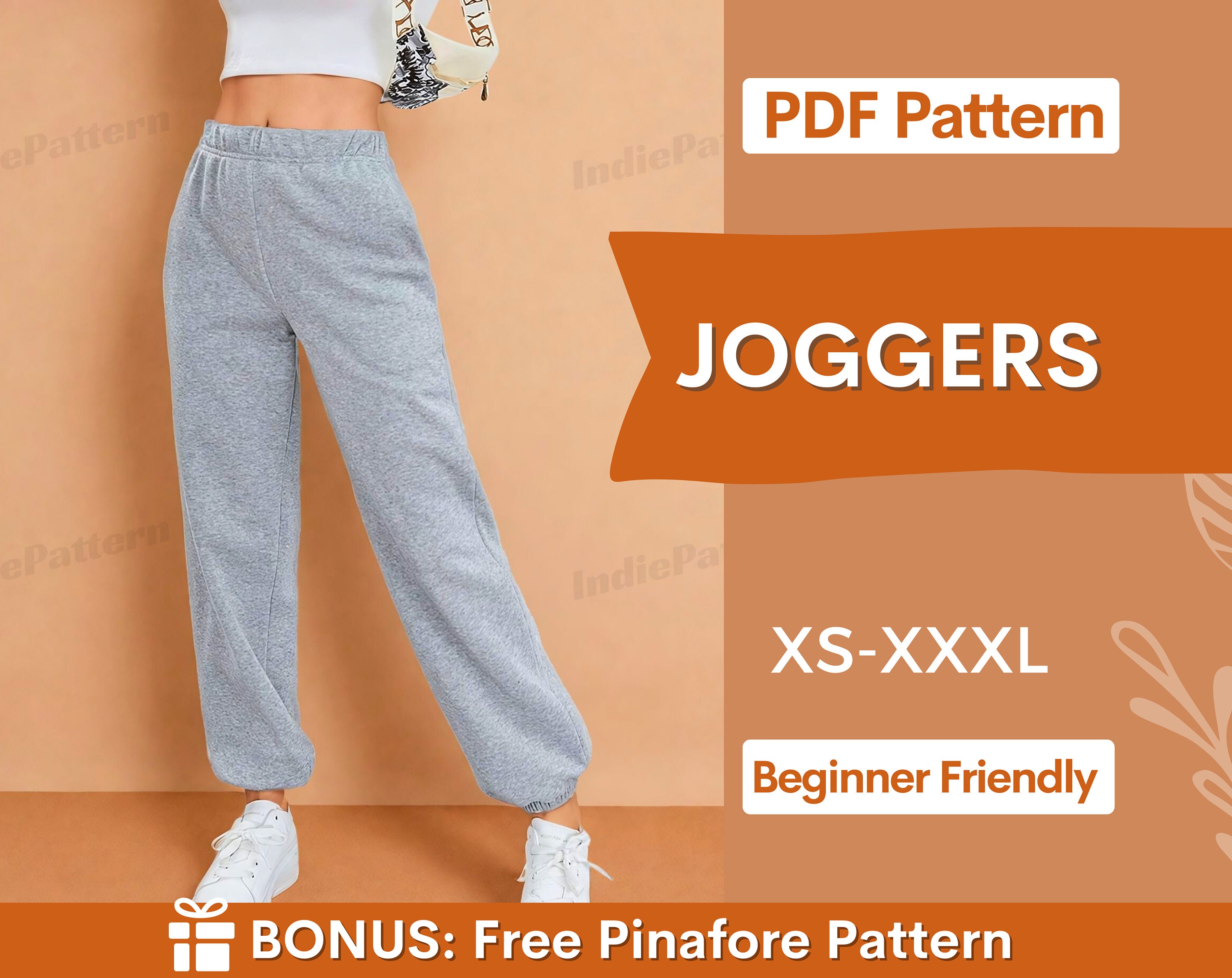 Easy Joggers Pattern, Jogger Sewing Patterns, Sewing Pattern Pants Women,  Easy Joggers, Gym Pants, Sweatpants, Jogger Trouser Sewing Pattern 