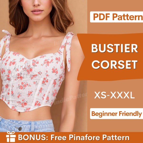 Bustier Muster | Korsett Schnittmuster | Oberteil Muster | Bustier Korsett Muster | Schnittmuster | Frauen Schnittmuster Top Korsett