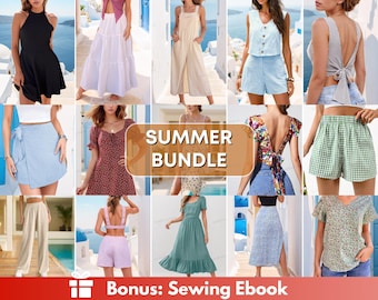 Summer Patterns Bundle | Women Patterns | Dress Pattern | Jumpsuit Pattern | Pants Sewing Patterns | Skirt sewing pattern | Shorts Pattern