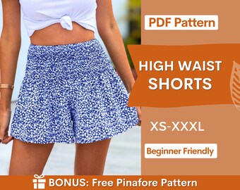 Maggie's High Waisted Shorts Downloadable PDF Sewing Pattern for