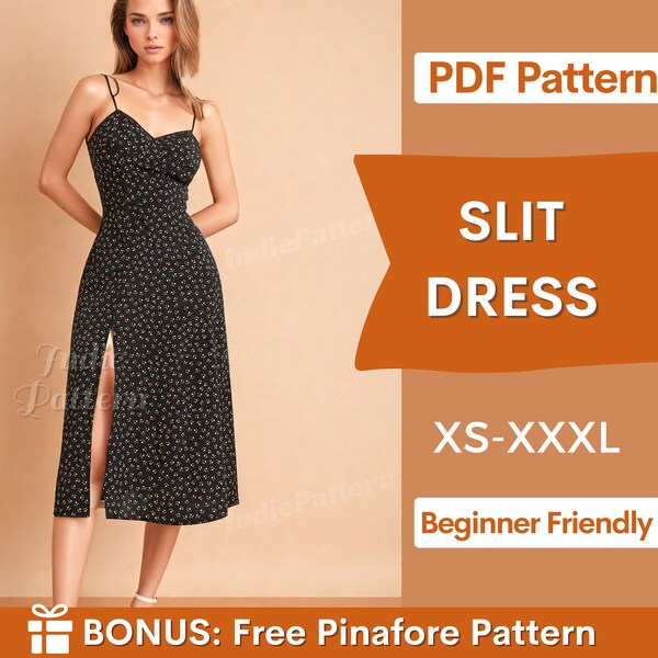 Slit Dress Pattern | Dress Pattern | Women Pattern | Strappy Dress | Prom Dress | Elegant Dress | Summer Dress Pattern | Sewing Patterns