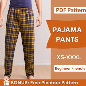 Men Pajama Pants Pattern, Pajama Pattern, PJ Pants pattern,  Lounge Pants Sewing Pattern PDF, Sewing Pattern for Men, Men Sewing Patterns