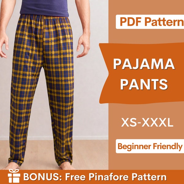 Patron de pantalon de pyjama homme, Patron de pyjama, Patron de pantalon de pyjama, Patron de couture PDF de pantalon de détente, Patron de couture pour homme, Patrons de couture homme