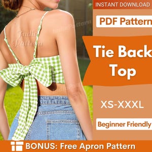 Summer Top Sewing Pattern for Women PDF | XS-XXXL | Tie Back Top Pattern | Knot Top Pattern | Women Sewing Pattern | Beginner Pattern pdf
