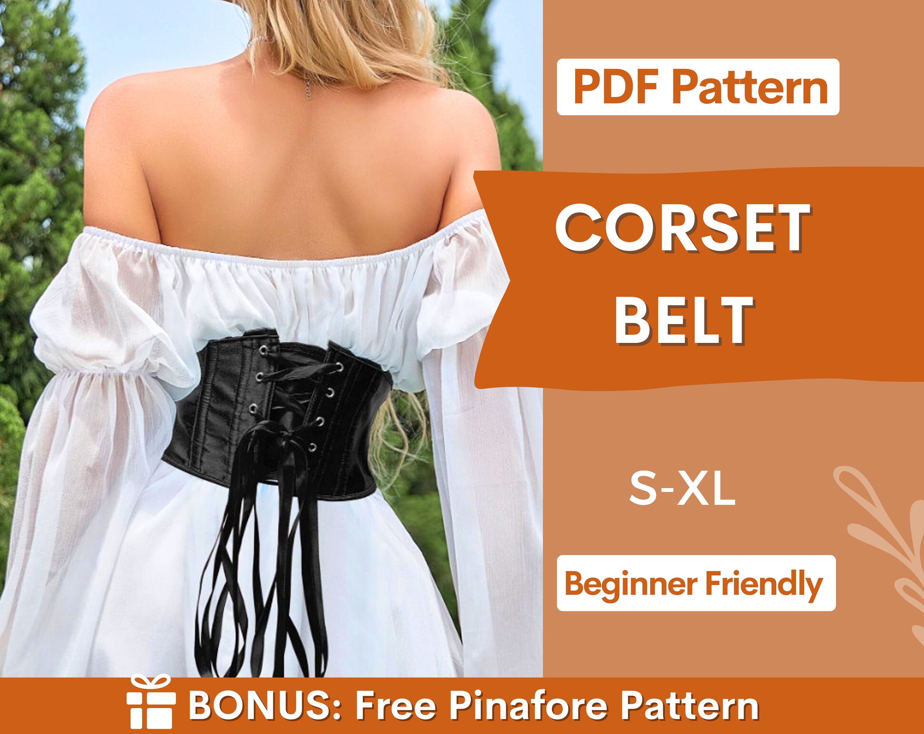 Underbust Corset Sewing Pattern PDF Corset Belt Pattern Corset