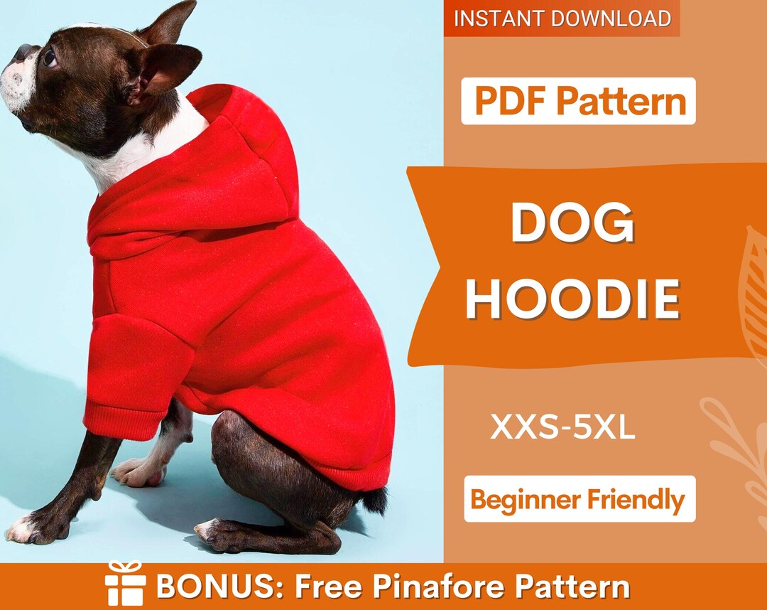 Dog Pattern, XXS-5XL, Dog Hoodie Sewing Pattern, PDF Sewing Pattern Pet ...