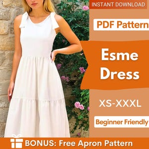 Summer Dress Sewing Pattern | Dress Pattern | Sewing Patterns | Women Patterns | Tiered Dress | Summer Dress | Beginner Sewing Pattern Dress