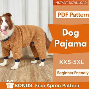 Dog Pajama Sewing Pattern, Dog Pattern, Dog Sewing Pattern, Dog Pajama, Pattern for dog, Dog Jacket Pattern, Dog Top Pattern, Dog Jumpsuit