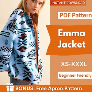 Naaipatroon jas voor dames, dames naaipatroon, jaspatroon, knoopjack, beginners naaipatroon, jaspatroon, damesjas