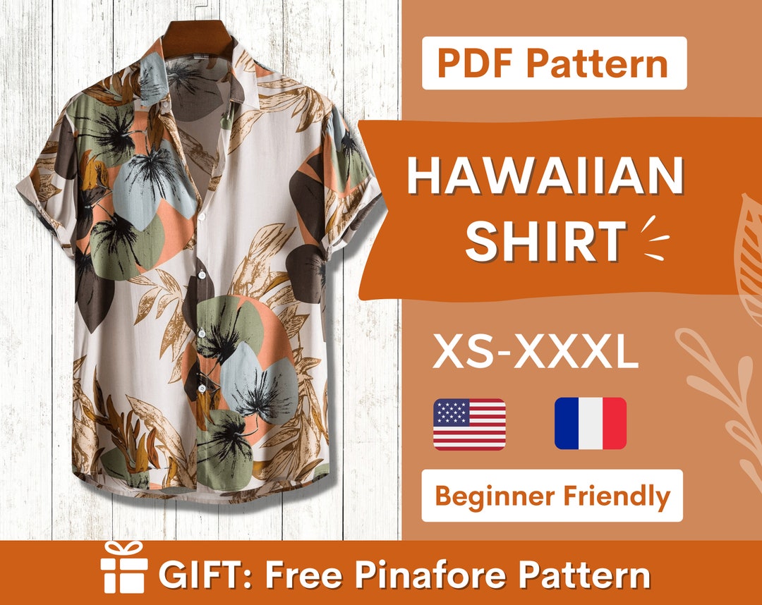 Hawaiian Shirt Sewing Pattern XS-XXXL Tropical Shirt Sewing - Etsy