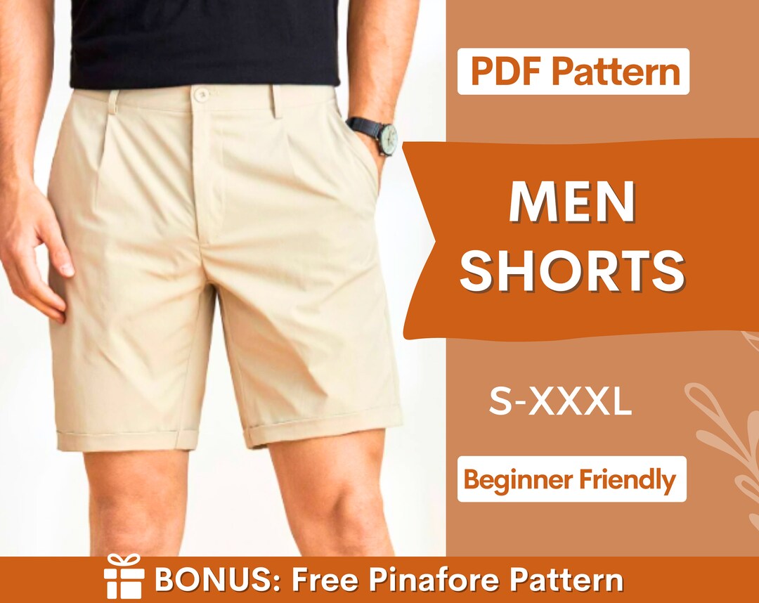 Men's Shorts Pattern Instant Download Sewing Pattern for Men PDF Sewing