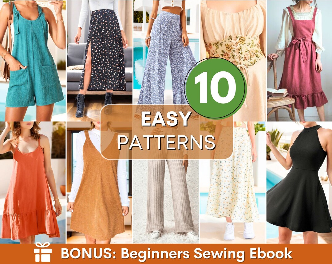 Beginner Sewing Patterns Bundle Women Sewing Patterns Beginner Sewing ...