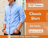 Shirt Sewing Pattern, Men Shirt Pattern, Button Up Shirt Pattern, Mens Sewing Pattern, Shirt Pattern, Sewing Patterns for Men