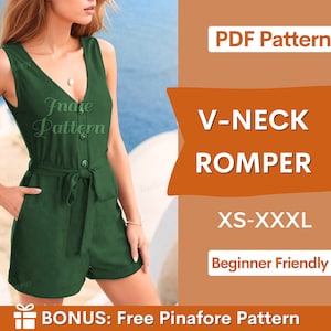 Romper Sewing Pattern for Women | XS-XXXL | Women Pattern | Summer Dress Pattern | Playsuit sewing pattern | Jumpsuit Sewing Pattern PDF