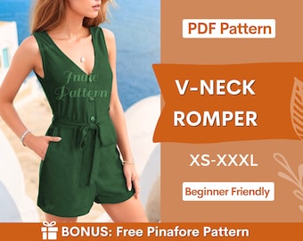 Romper Sewing Pattern for Women | XS-XXXL | Women Pattern | Summer Dress Pattern | Playsuit sewing pattern | Jumpsuit Sewing Pattern PDF