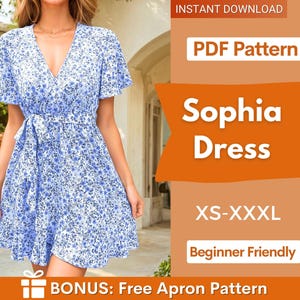 Dress Pattern | Summer Dress Pattern | Midi Dress Pattern | Women Sewing Pattern | Wrap Dress Pattern | Sewing Patterns | Women Patterns