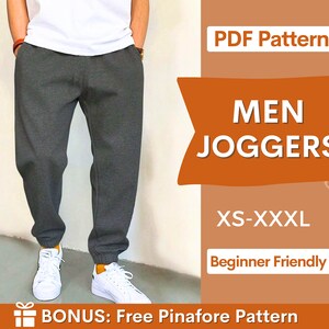 Men Jogger Pattern, XS- XXXL, Jogger Patterns, Sweatpants pattern for men, Men pants pattern, Men Patterns, Sewing Patterns, Joggers