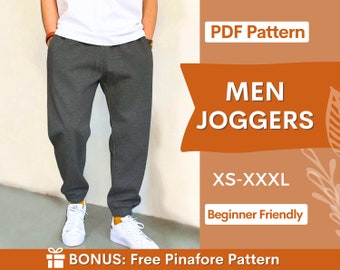 Men Jogger Pattern, XS- XXXL, Jogger Patterns, Sweatpants pattern for men, Men pants pattern, Men Patterns, Sewing Patterns, Joggers