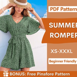 Romper Pattern | XS- XXXL | Romper Sewing Pattern | Summer Dress Pattern | Playsuit sewing pattern | Jumpsuit Sewing Pattern | Women pattern