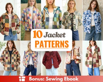 10 wzorów na kurtki | Wzory na kurtki damskie | Wzór na kurtkę | Wzór na kamizelkę | Wzory patchworkowe | Wzór na pikowany płaszcz