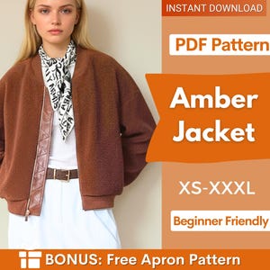 Jacket Sewing Pattern for Women, Women Sewing Pattern, Jacket with Lining, Zip Up Jacket, Beginner Sewing Pattern, Pattern Jacket Coat