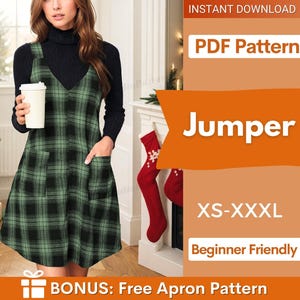 Dress Pattern - Jumper Pattern - Pinafore pattern - Pinafore dress pattern - Jumper Dress Pattern - Sewing Pattern - Women sewing pattern