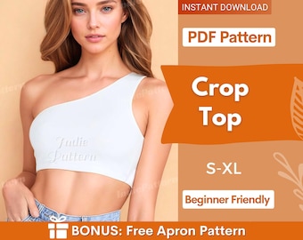 Women Top Sewing Pattern | Crop Top Sewing Pattern | One Shoulder Top Pattern | Beginner sewing pattern, Tank top pattern PDF pattern women