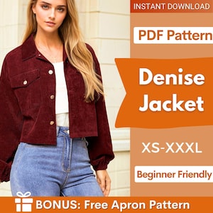 Jacket Sewing Pattern | Women Jacket Pattern | Sewing Patterns for Women | Button Jacket | Coat Pattern | Winter Sewing Pattern PDF Sewing