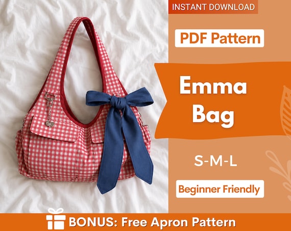 Emma Bag Pattern | Hobo Bag Sewing Pattern | Purse Sewing Pattern | Shoulder Bag | Women Bag Pattern | Beginner Bag Pattern