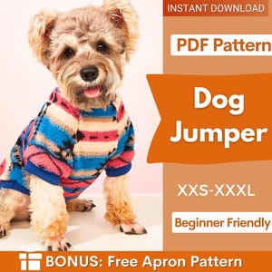 Dog Jumper Pattern, Dog Pattern, Dog Sewing Pattern, Dog Sweater Sewing Pattern, Pattern for dog, Dog Jacket Pattern, Dog Tank Top Pattern