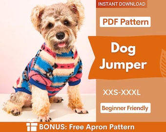 Dog Jumper Pattern, Dog Pattern, Dog Sewing Pattern, Dog Sweater Sewing Pattern, Pattern for dog, Dog Jacket Pattern, Dog Tank Top Pattern