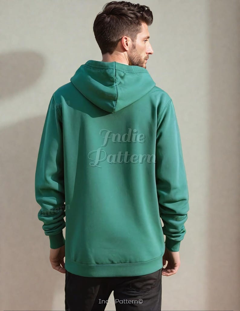Männer Hoodie Schnittmuster, Hoodie Schnittmuster für Männer, XS- XXXL , Sweatshirt Schnittmuster, Männer Schnittmuster, Loungewear Schnittmuster, Schnittmuster für Männer Bild 2