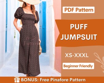 Jumpsuit Pattern for Women PDF | XS-XXXL | Sewing Project | Summer Dress Pattern | Women Sewing Pattern | Women's Jumpsuit Sewing