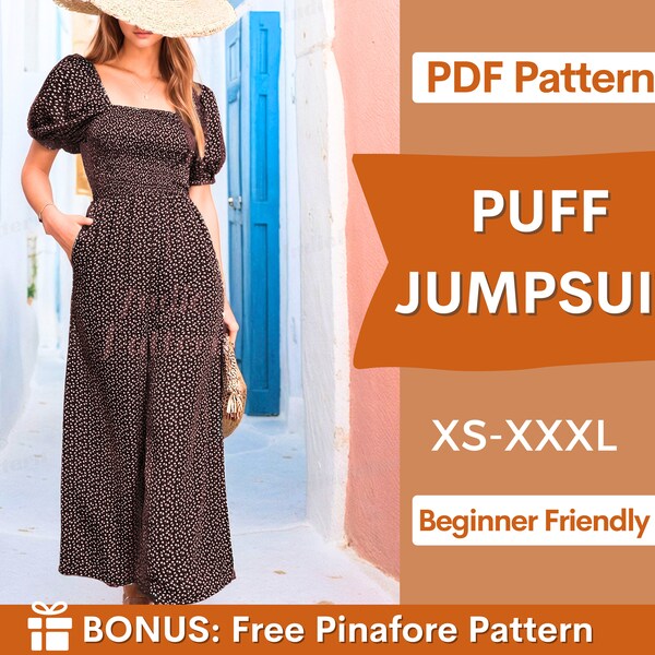 Jumpsuit Pattern for Women PDF | XS-XXXL | Sewing Project | Summer Dress Pattern | Women Sewing Pattern | Women's Jumpsuit Sewing