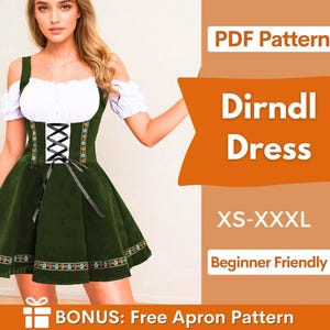 Dirndl Dress Sewing Pattern | Oktoberfest Dress | Milkmaid Dress Pattern | Dress Pattern | Cottagecore Dress pattern | Women Sewing Pattern