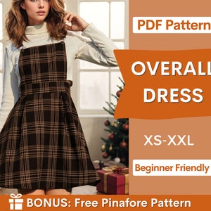 Overall Dress Pattern, Sewing Pattern, Dress Pattern, Women Sewing Pattern,  Overall Pattern, Pinafore Pattern, Pinafore Dress Pattern