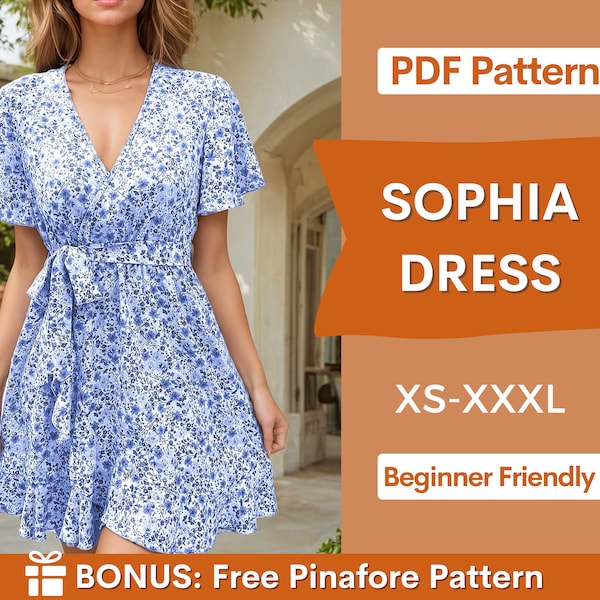 Dress Pattern | Summer Dress Pattern | Midi Dress Pattern | Women Sewing Pattern | Wrap Dress Pattern | Sewing Patterns | Women Patterns