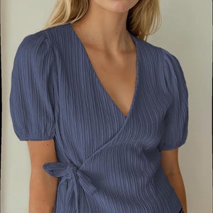 Top Sewing Pattern | Wrap Top Pattern | Women Sewing Pattern | Blouse Pattern | Sewing Patterns Women Blouse | Tie Top Blouse Women Pattern image 3
