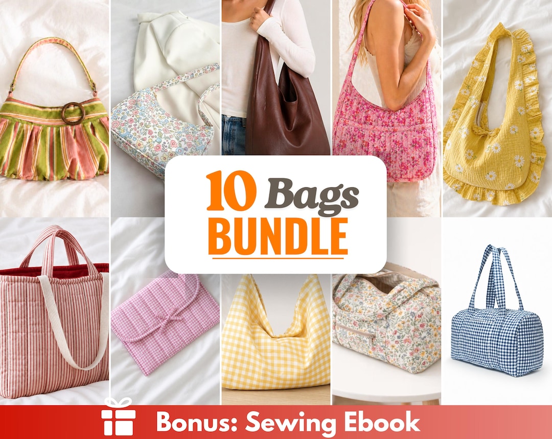 Bag Sewing Patterns Bundle | Duffle Bag Pattern | Shoulder Bag Pattern ...