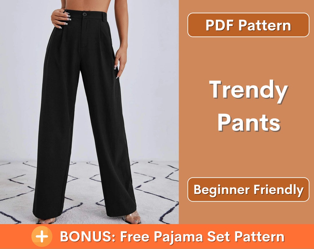 Wide Leg Pants Pattern XS-XXXL Trendy Pants Sewing Pattern - Etsy Canada