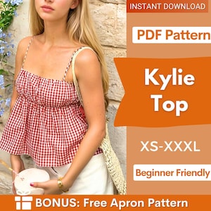 Peplum Top Sewing Pattern, Women Sewing Pattern, Summer Top Pattern, Sewing Patterns for Women, Strappy Top, Blouse Women Top Pattern