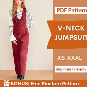 Jumpsuit Pattern | Sewing Patterns for Women | Jumpsuit Sewing Pattern | Dress Pattern, Overall Pattern, Sewing Pattern, Women Pattern