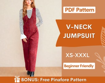 Jumpsuit Pattern | Sewing Patterns for Women | Jumpsuit Sewing Pattern | Dress Pattern, Overall Pattern, Sewing Pattern, Women Pattern