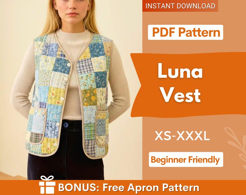 Vest With Patterns Vest Sewing Pattern | Quilted Pattern | Vest Pattern | Top Sewing ...