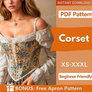 Wzór na gorset | Wzór na gorset Cottagecore | Wzór na górę | Wzór na gorset | Wzór na PDF, Wzór na górę gorsetu PDF