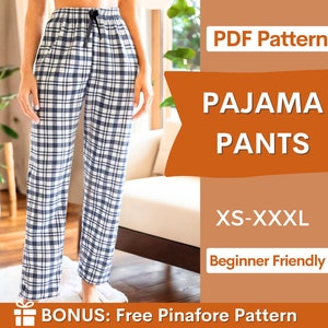Women slim sweat pants trouser lounge wear sewing pattern