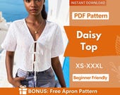Front Tie Top Pattern | Summer Top Pattern | Blouse Pattern | Sewing Pattern Women | Top Pattern | Easy Top Beginner Pattern Front Tie Top